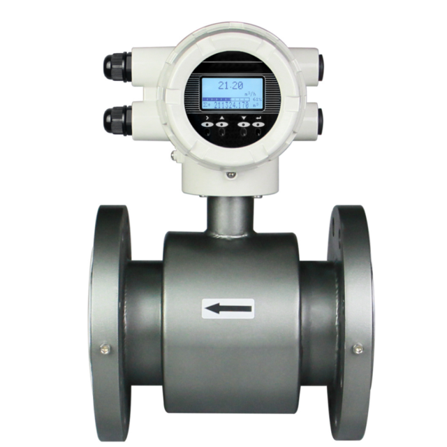 high - precision Electromagnetic flow meter with stainless steel body for industrial fluid measurement